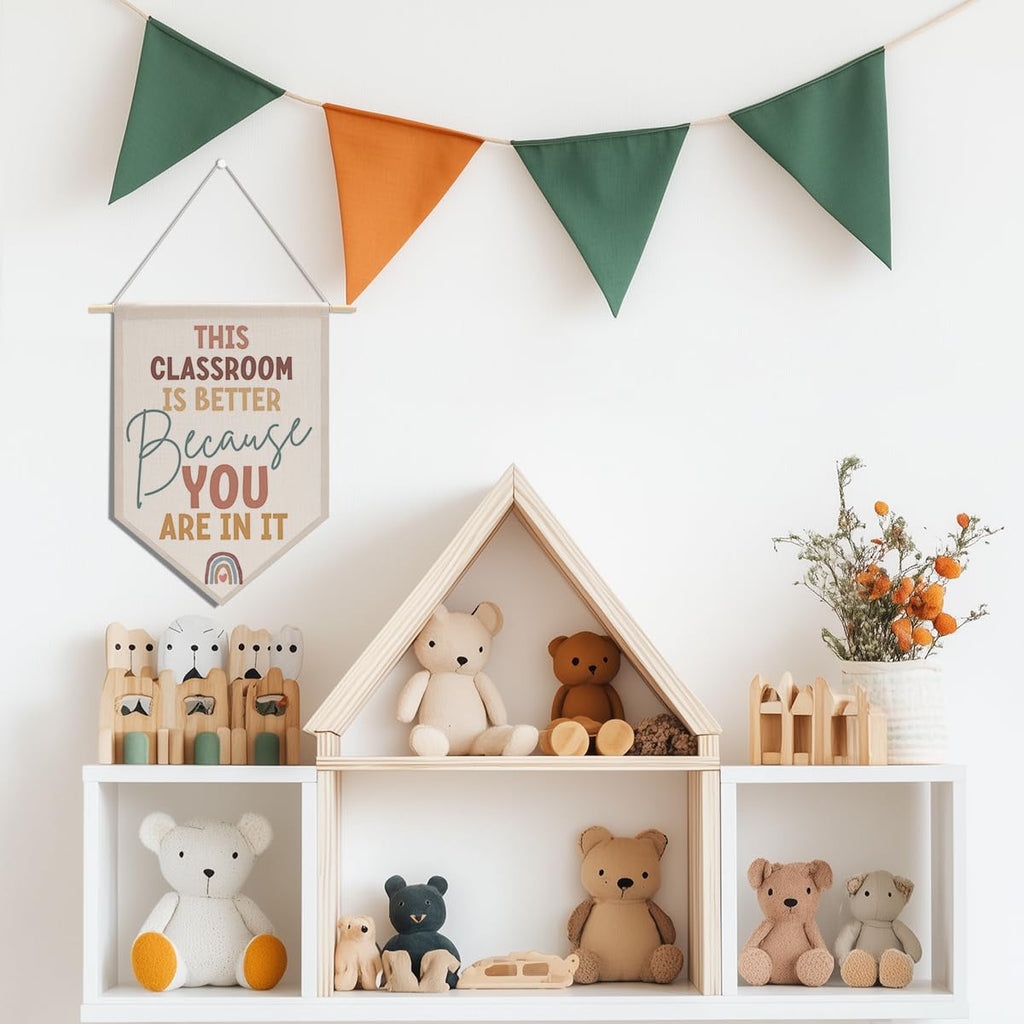 Preppy Positive Affirmations Wall Hanging Pennant Flag â€?Aesthetic Decor for Classroom, Bedroom, or Home