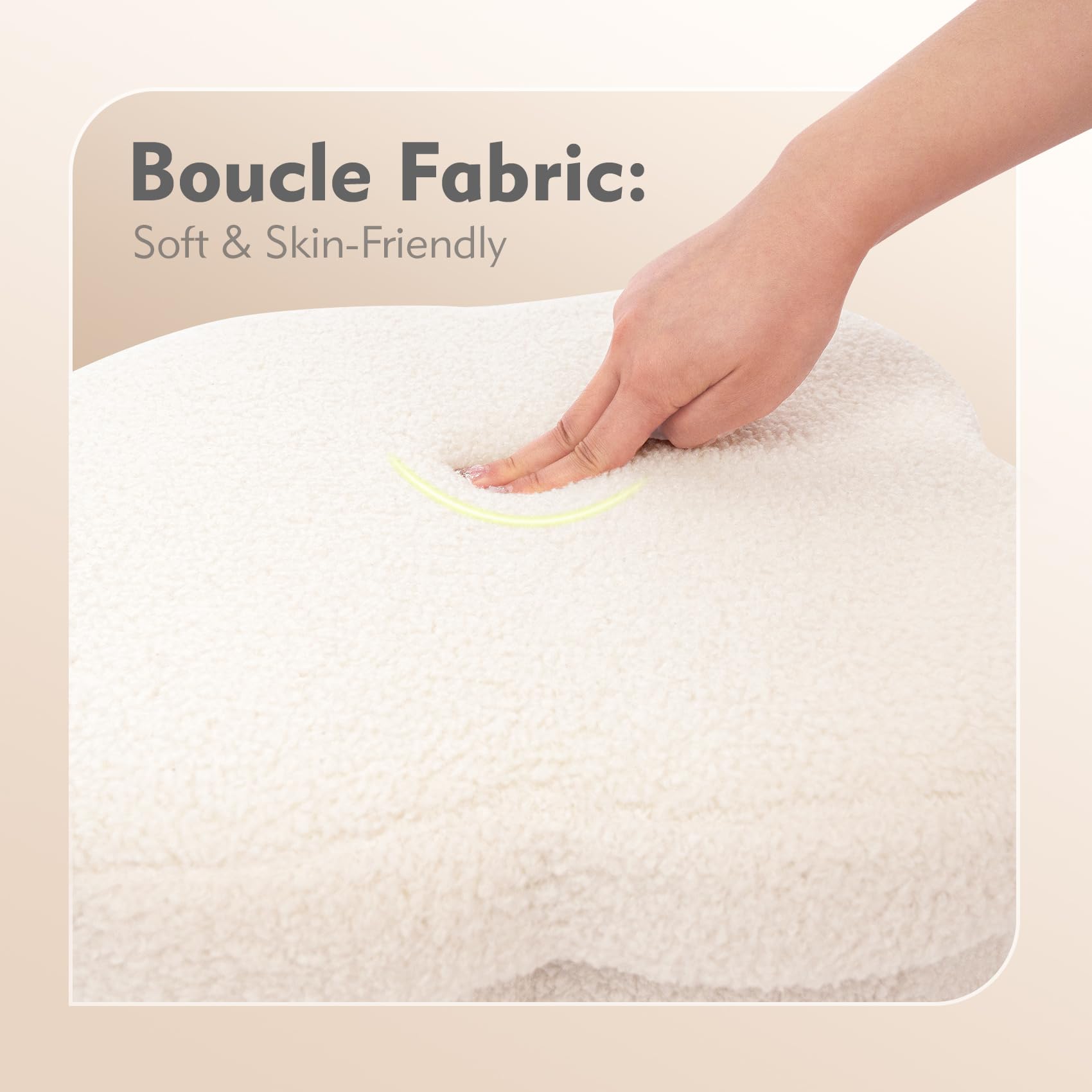 Flower-Shaped Storage Ottoman â€?Boucle Footstool & Seat for Living Room & Dorm