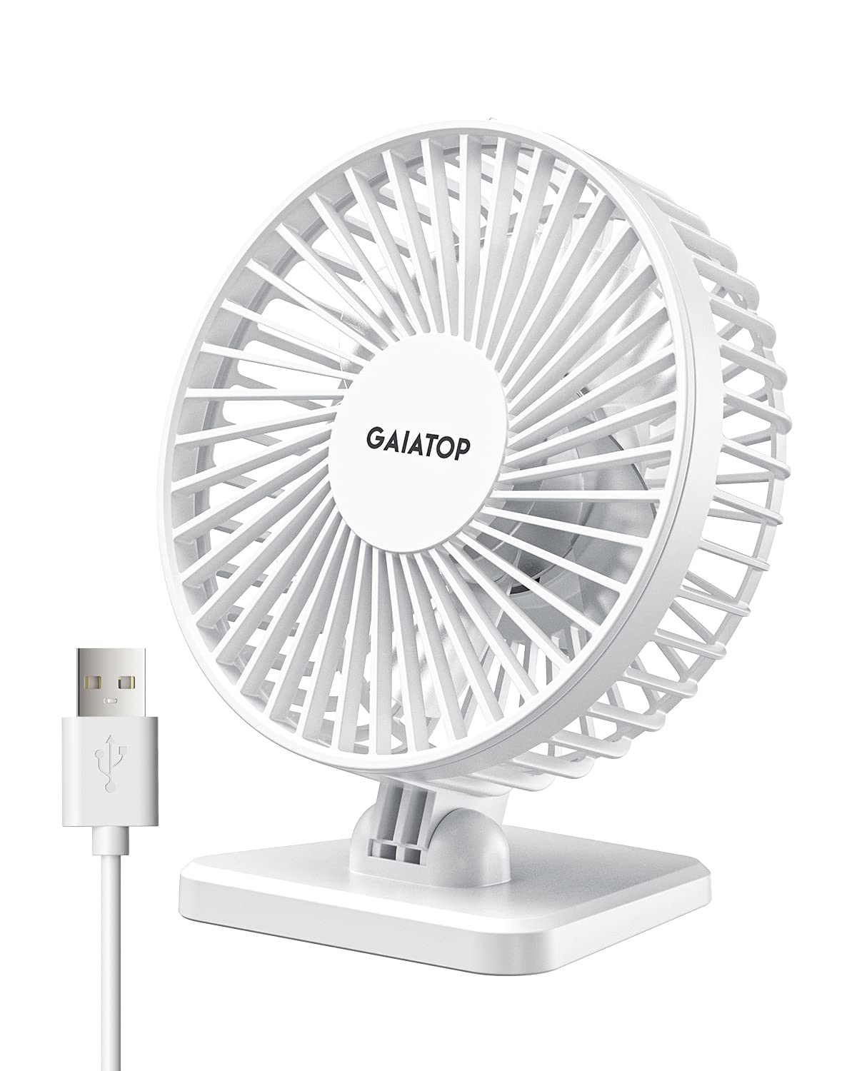 USB Desk Fan, Small But Powerful, Personal Portable Quiet 3 Speeds, Adjustable Mini Table Desktop fan for Cooling