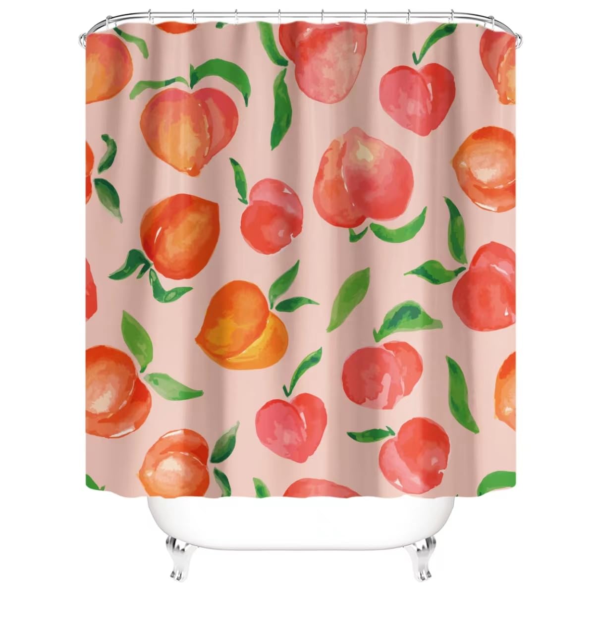 Shower Curtain Bathroom Decor with 12 Plastic Hooks 72 x 72 Inch