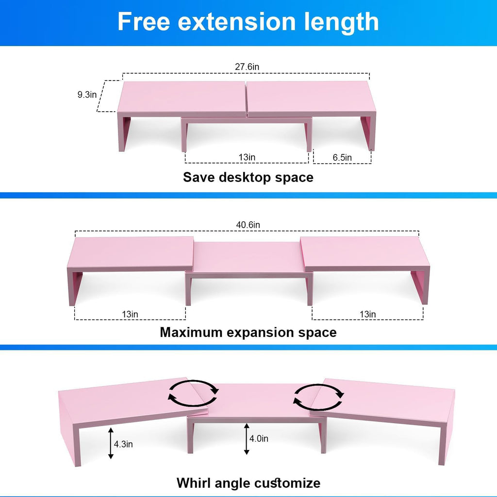 Dual Monitor Stand for Desk, Metal Monitor Riser, Office Supplies and Accessories