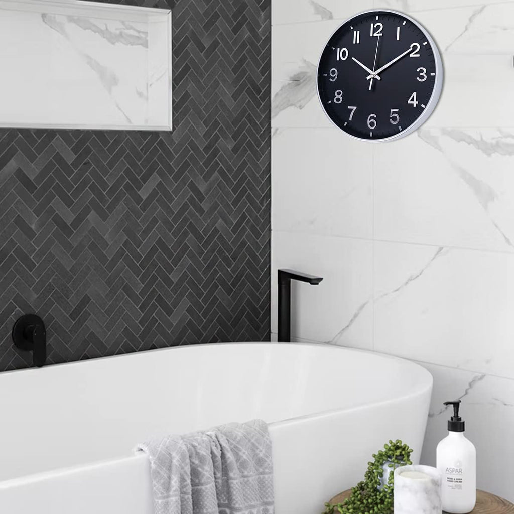 Wall Clocks Battery Operated - 12 inch Silent Non Ticking Modern