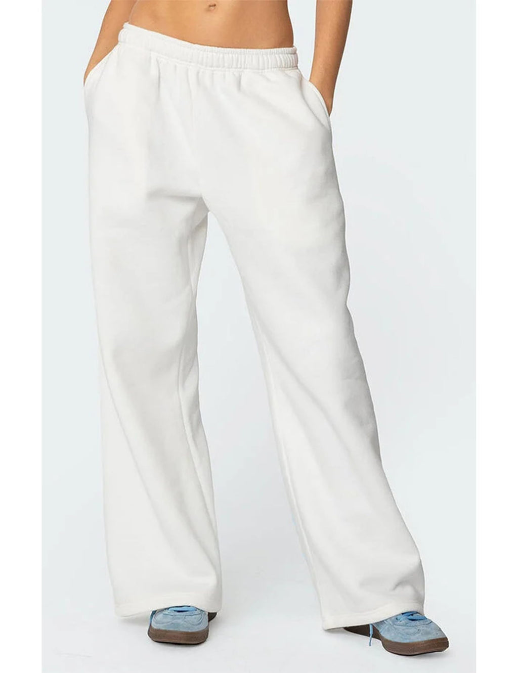 Women's Wide-Leg Sweatpants â€?Straight Leg, Graphic Bow Print, Elastic Waistband, Lounge Joggers with Pockets