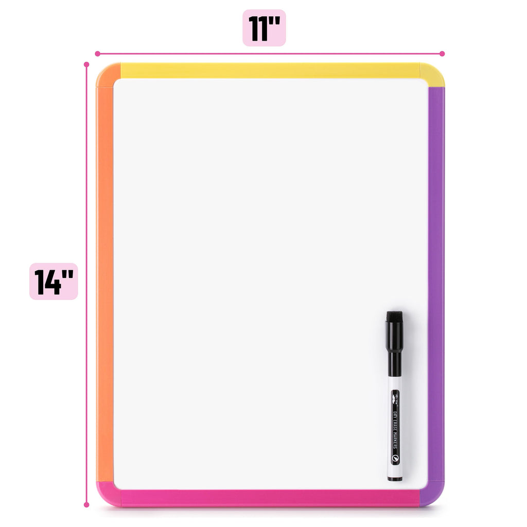 Dry Erase Board, 14â€?x 11â€?with a Black Dry Erase Marker Color Frame, Small White Board Dry Erase Whiteboard