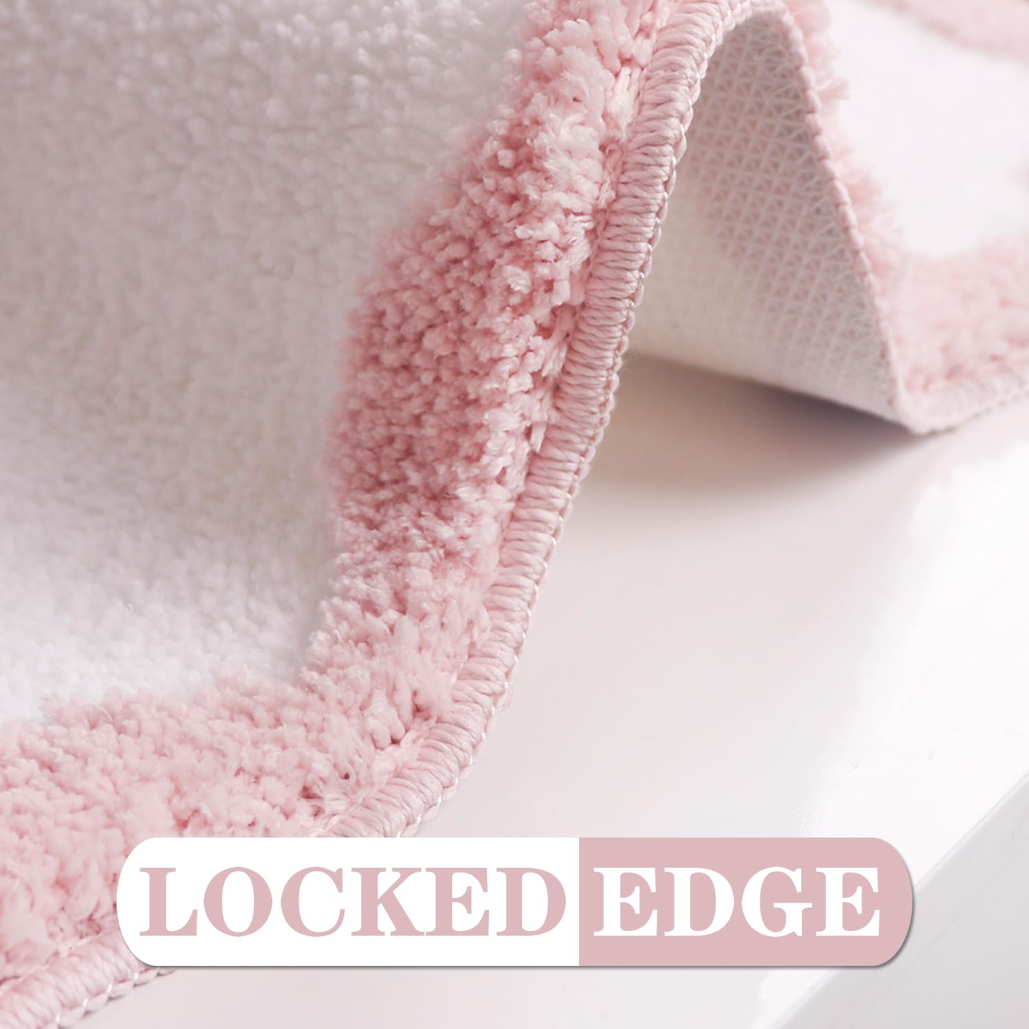 Coquette Pink Bow Bath Mat for Bathroom 20"x32", Cute Preppy Rugs with Scalloped Edges, Soft Microfiber, Ultra Absorbent, Non-Slip