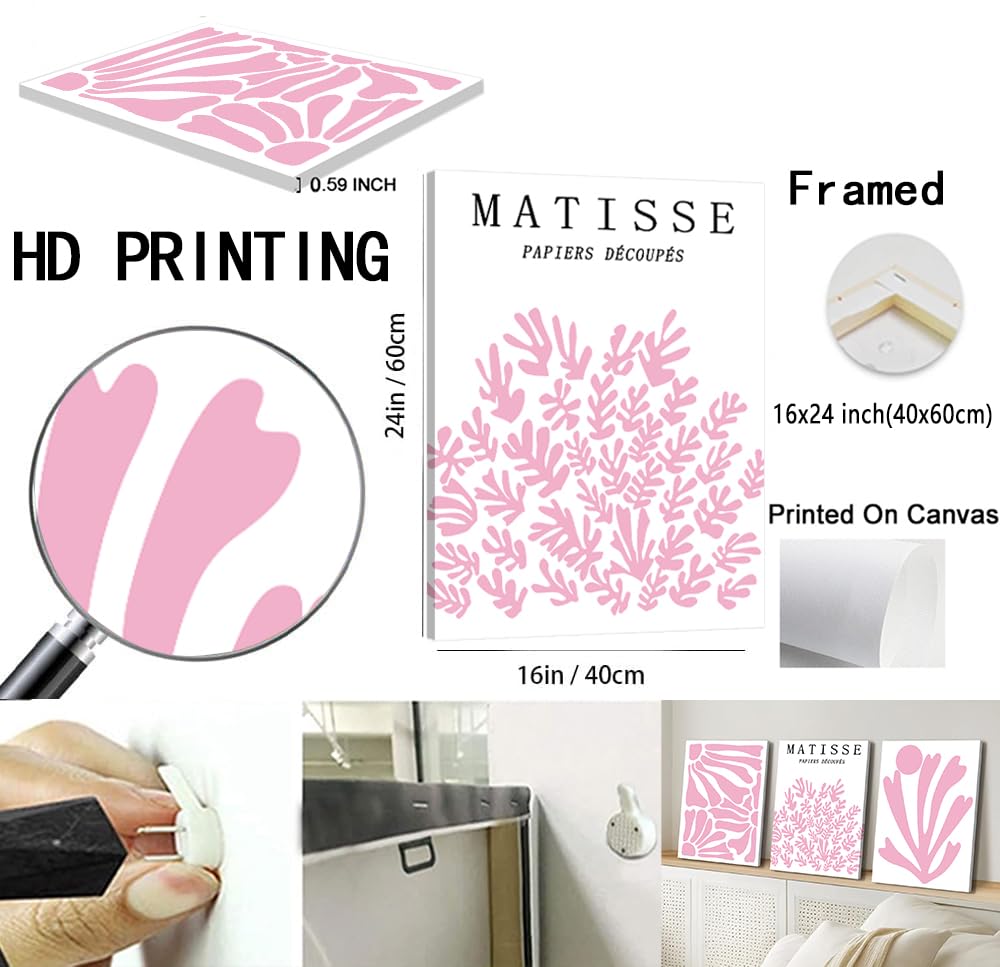 Trendy Blue Wall Art Set of 3, Preppy Navy Blue Wall Decor, Coquette Disco Lucky Me 8 Ball Poster Canvas Prints Aesthetic Pictures Room Dorm