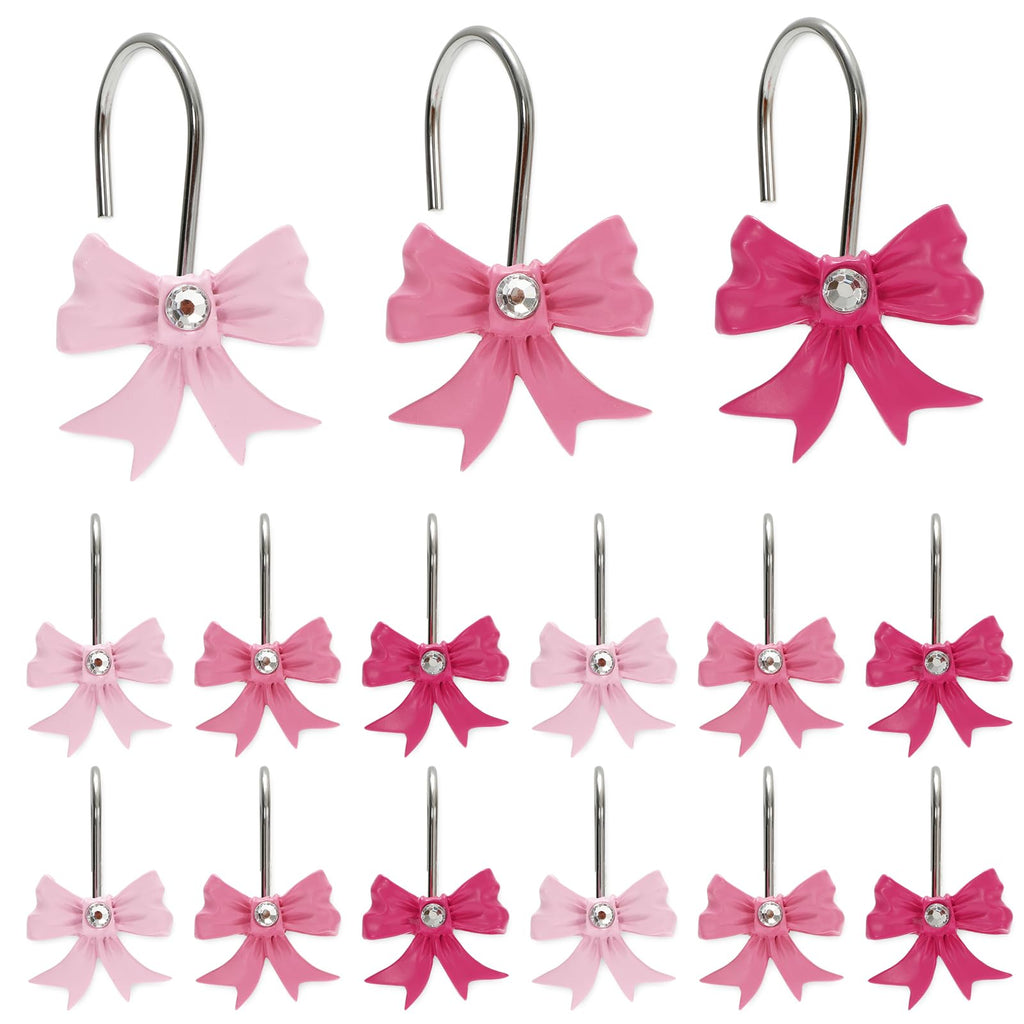 Cute Bow Knot Decorative Curtain Rings Resin Curtain Hanger Hooks