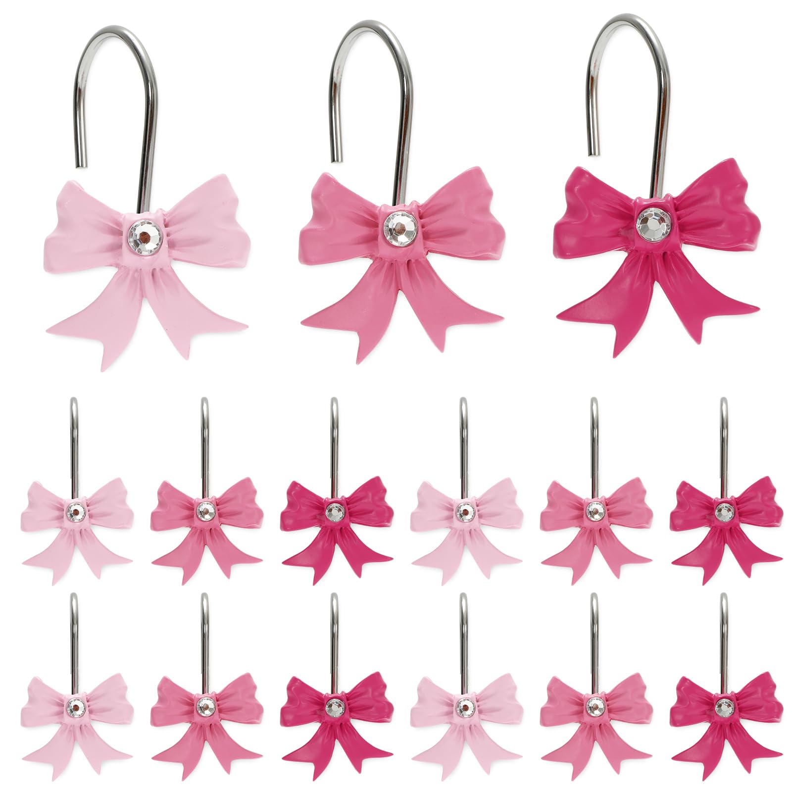 Cute Bow Knot Decorative Curtain Rings Resin Curtain Hanger Hooks