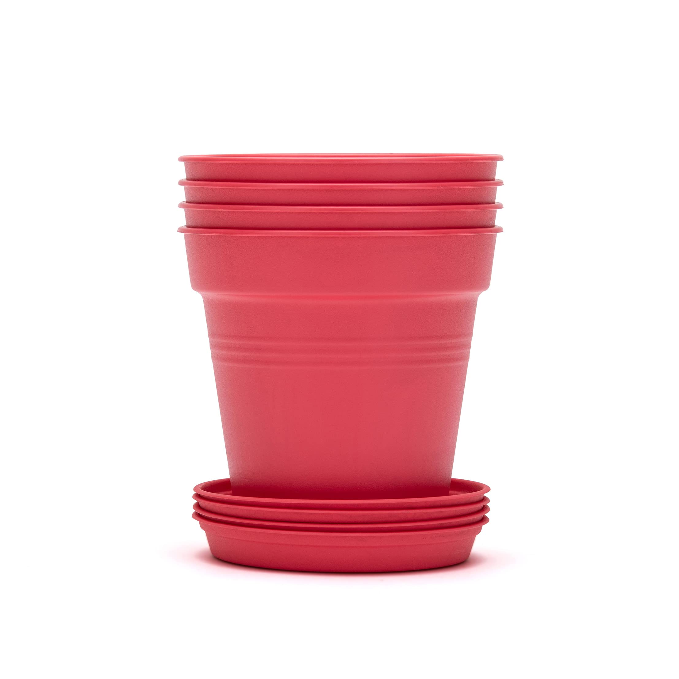 Home Garden Pots 4pk - Flowers, Herbs, Plants, Indoor, Outdoor, Colorful, 13cm Diameter (5in))