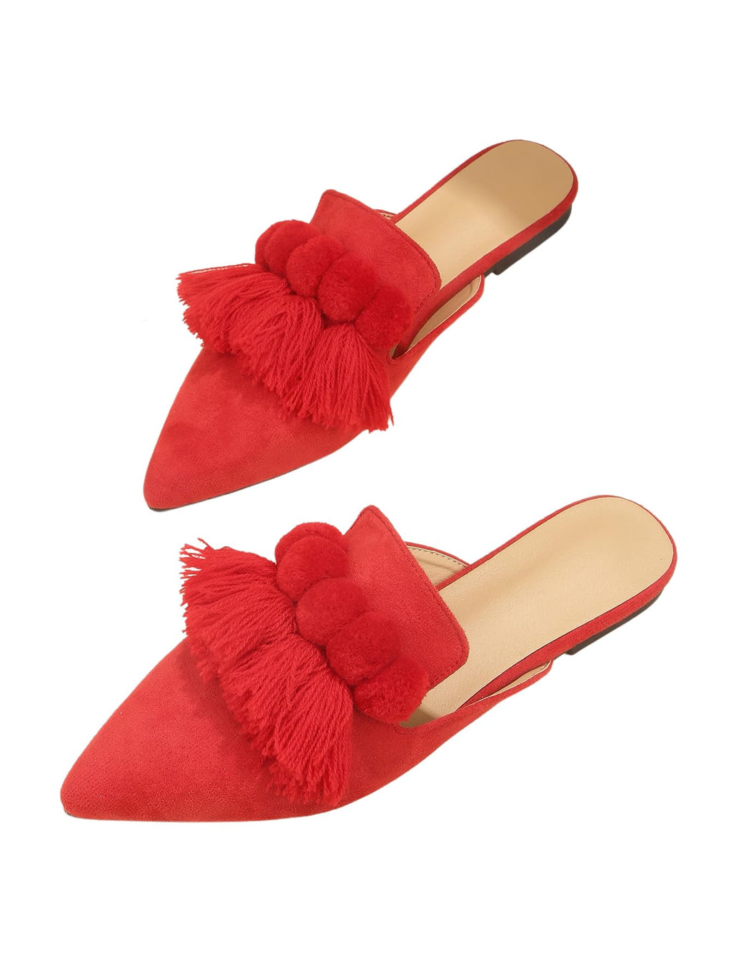 Women's Dress Shoes Slip On Flats Comfortable Pointed Toe Mules Dressy Casual Loafers Shoes