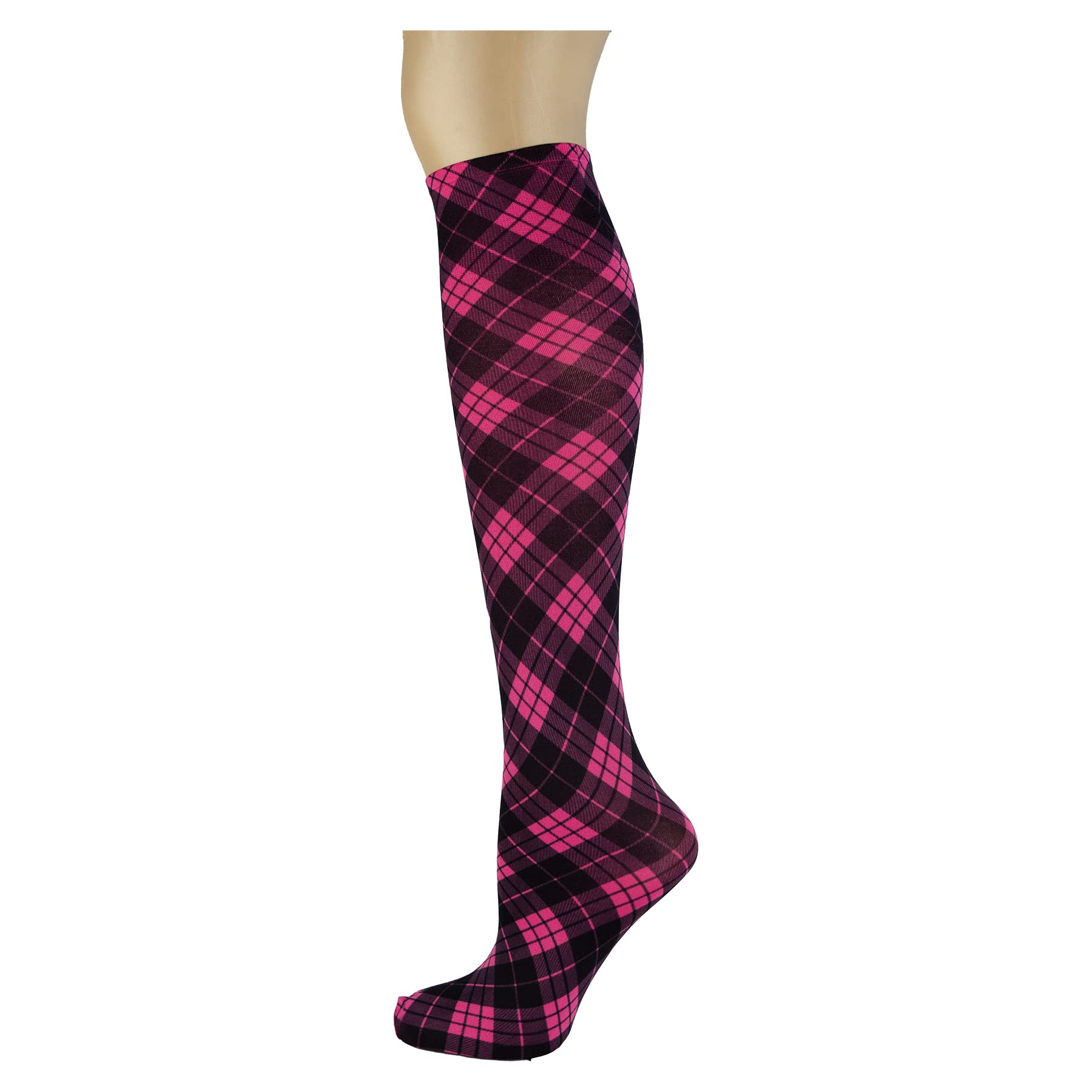 Women's 3 Pairs Knee High Trouser Socks, Classy and Colorful Printed Patterns, Silky Smooth Material