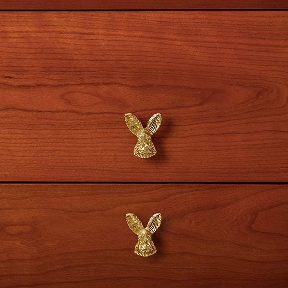 Gold 4 Pack Brass Knobs for Dresser, Drawers and Cabinet Decorative