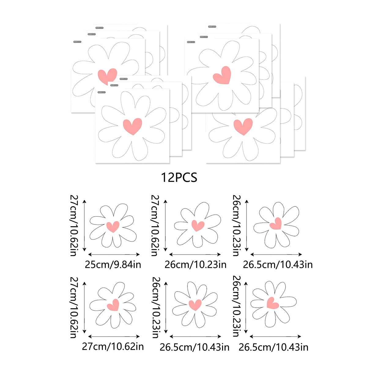 Stickers Peel and Stick Coquette Pink Decals 12 Sheets