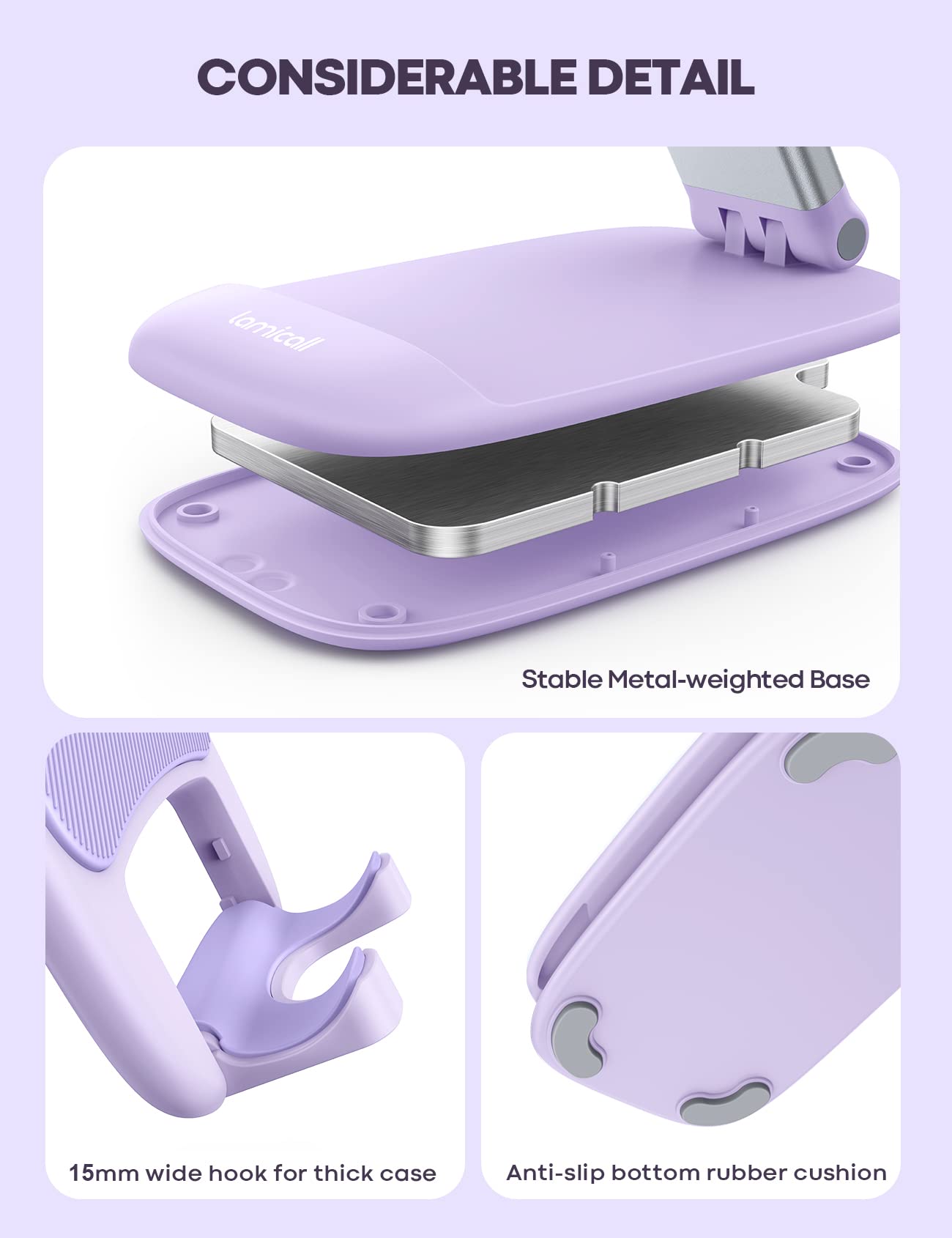 Phone Stand â€?Desktop Cell Phone Holder for Office Desk (4-8")