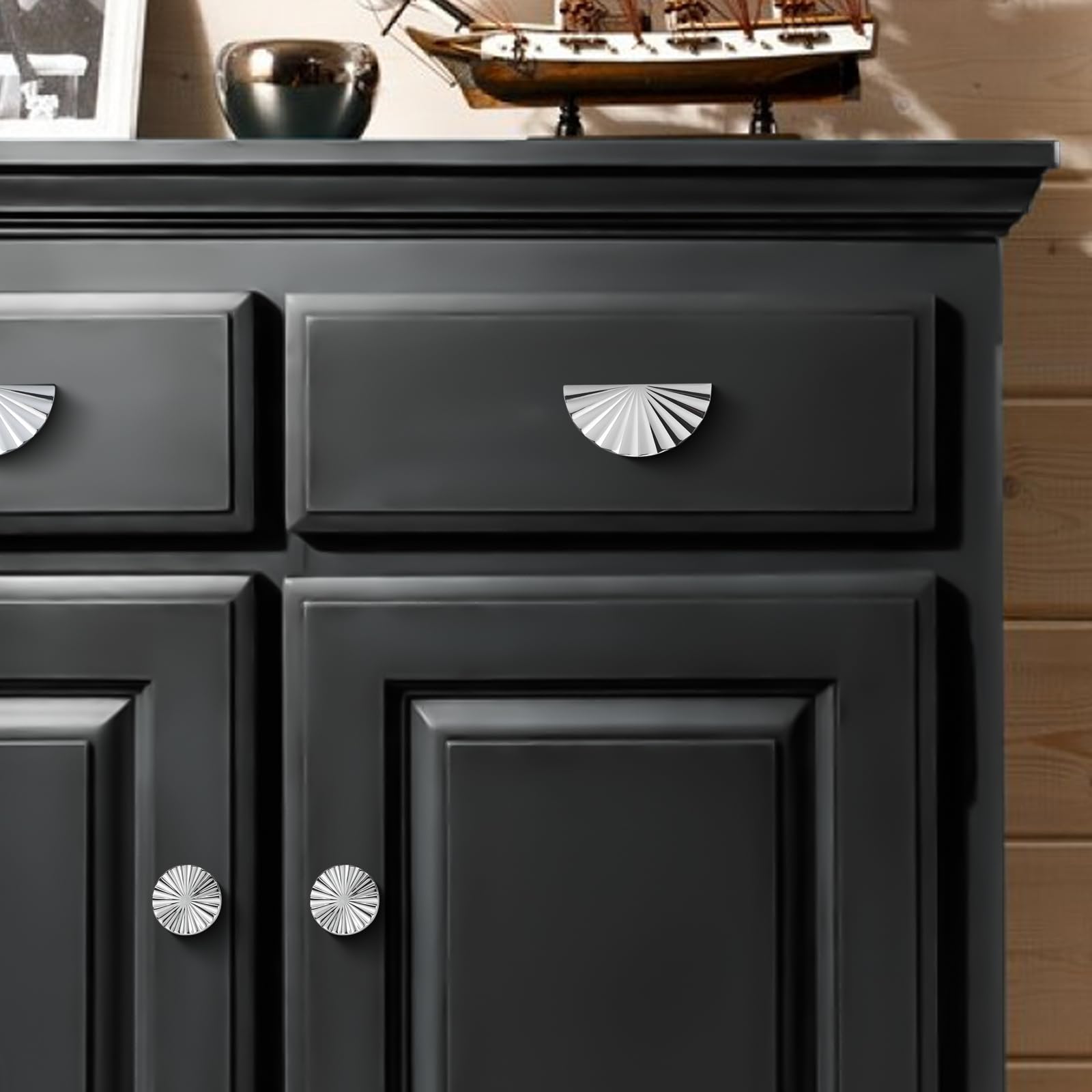 Gold Cabinet Pulls Cup Flat Drawer Handles Sunflower Handle Unique Hardware for Furniture Door Wardrobe Hardware