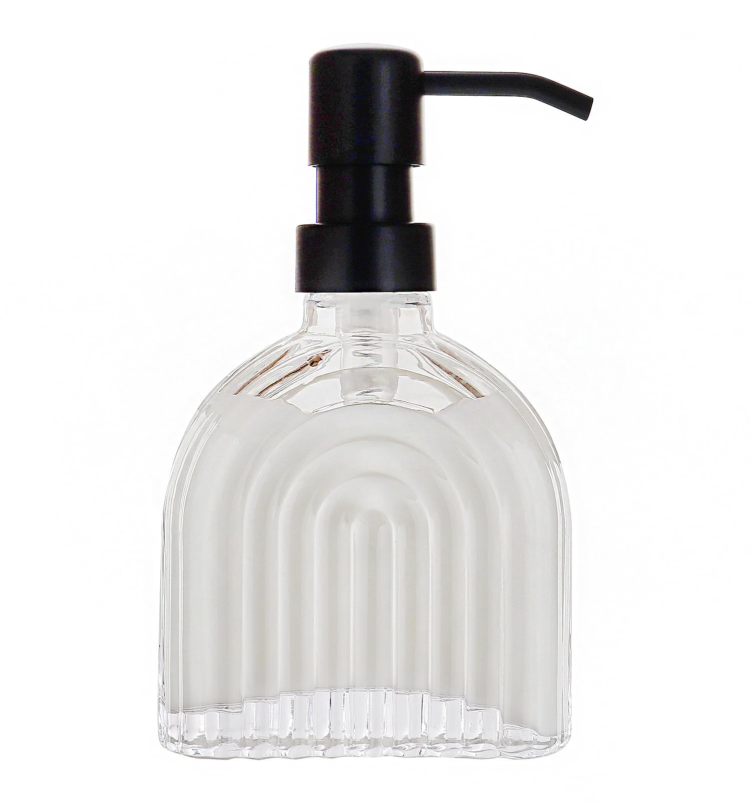 Glass Soap Dispenser Bathroom, 9 Oz Kitchen Soap Dispenser, Refillable Liquid Modern Soap Dispenser for Hand Soap, Lotion Dispensers Bottle