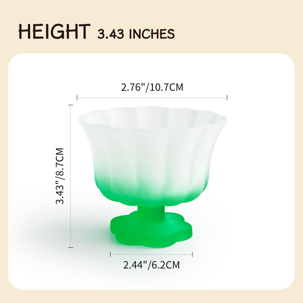 Matte Gradient Finish Glass Dessert Bowl with Heavy Base, 240ml (8.1oz)
