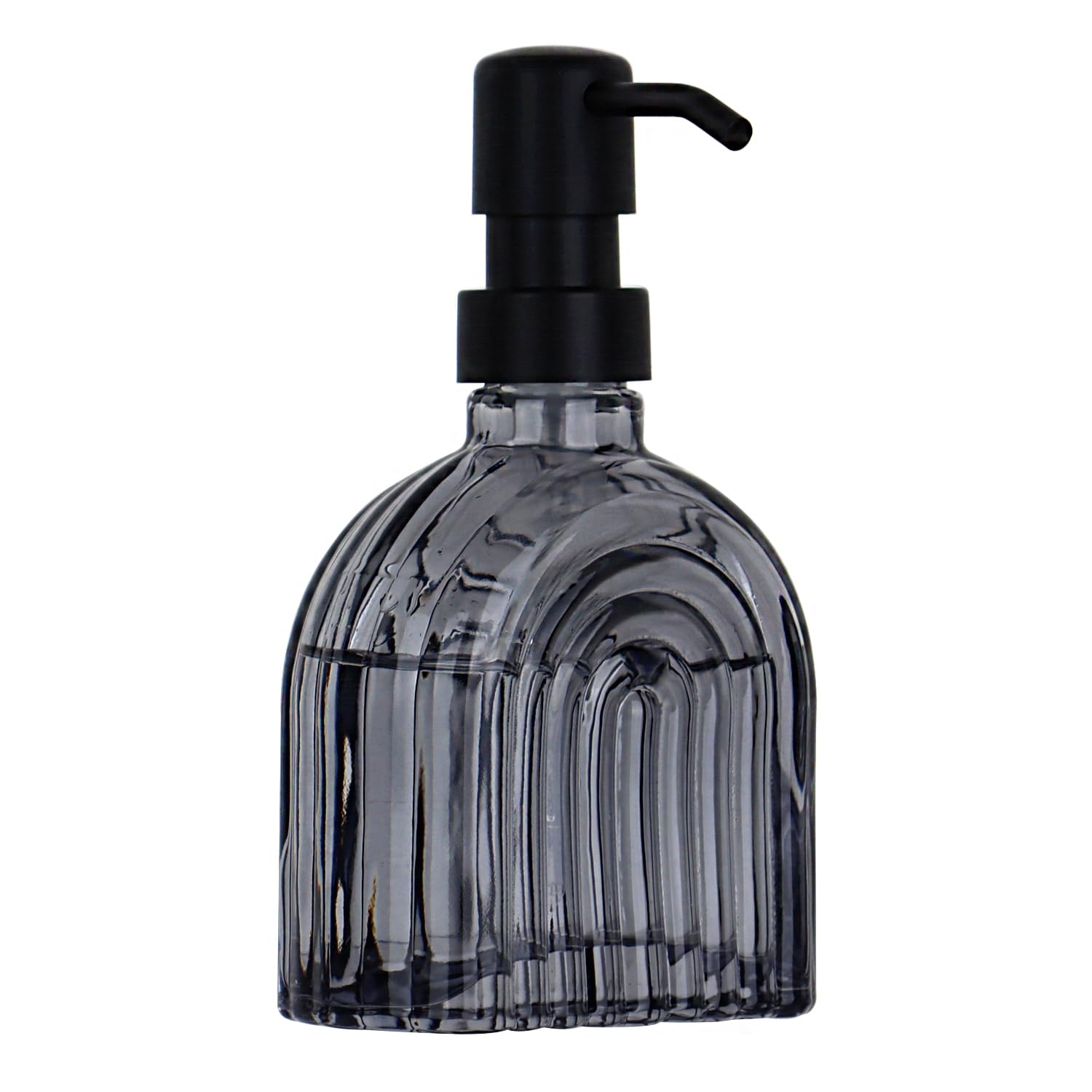 Glass Soap Dispenser Bathroom, 9 Oz Kitchen Soap Dispenser, Refillable Liquid Modern Soap Dispenser for Hand Soap, Lotion Dispensers Bottle