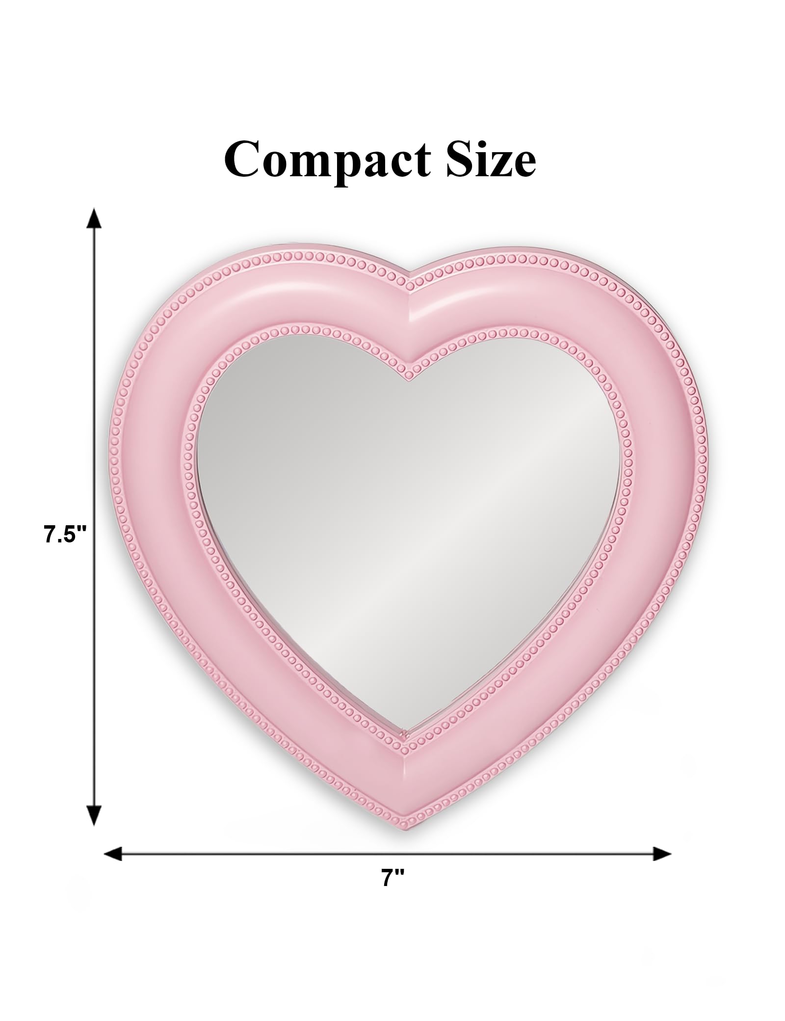 Heart Magnetic Locker Mirror, 6.9"x7.3"