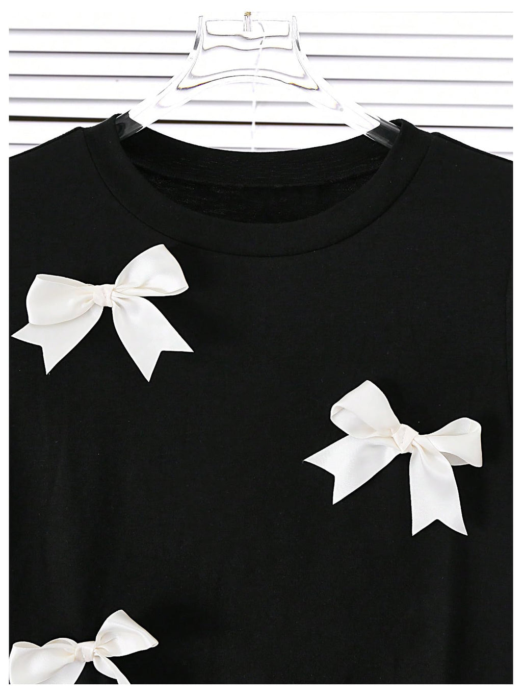 Women's Coquette Bow Tops Cute Short Sleeve Round Neck T Shirt