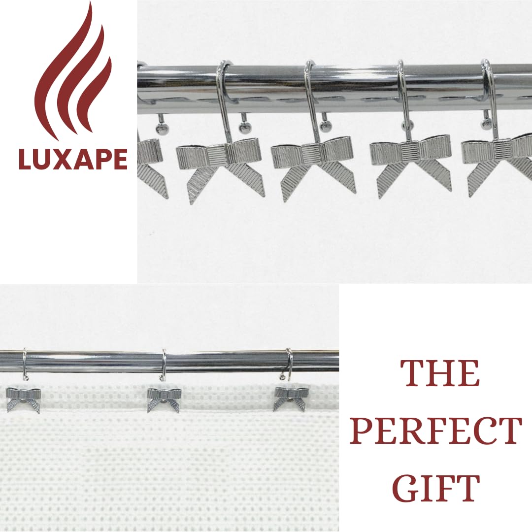 Decorative Bow Knot Curtain Hooks Shower Rings for Bathroom