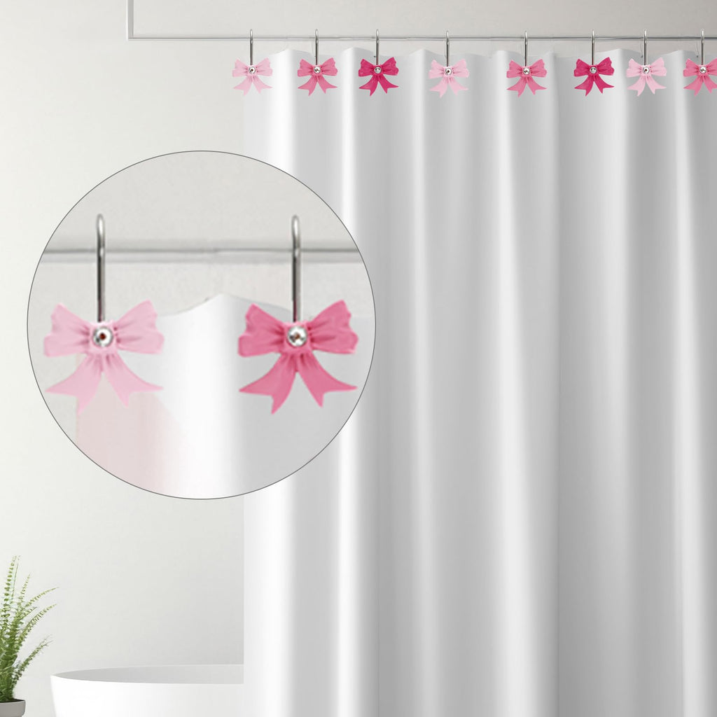 Cute Bow Knot Decorative Curtain Rings Resin Curtain Hanger Hooks