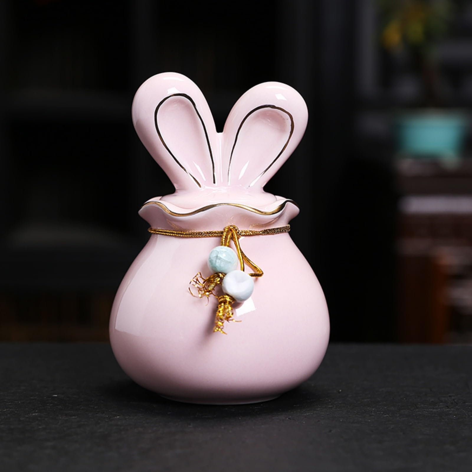 Rabbit Shaped Ceramic Storage Jar, Ceramic Jewelry Trinket Box, Storage for Ring Necklace Bracelet Earrings Rings Specie and Accessories
