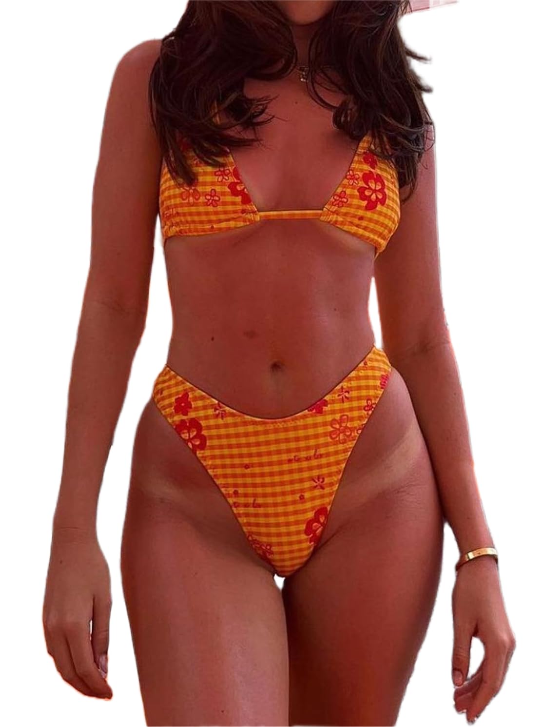 Women Y2k Bikinis Sets Coquette Aesthetic Bows Halter Tie Up Bikini Top High Cut Elastic Waist Bikini Bottom