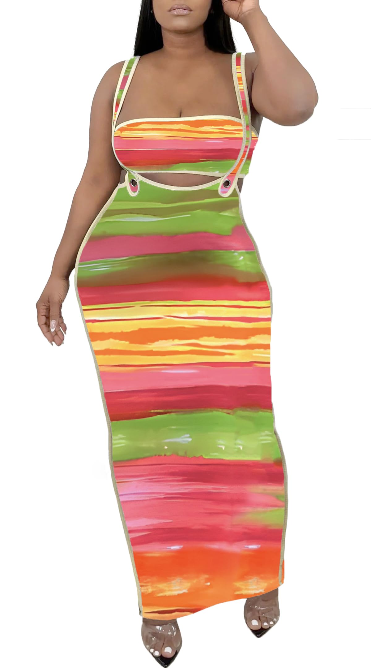 Women 2 Piece Outfits for Women Summer Tube Crop Tops Sexy Bodycon Dresses Maxi Skirt Sets Vacation Jumpsuits Club Outfits