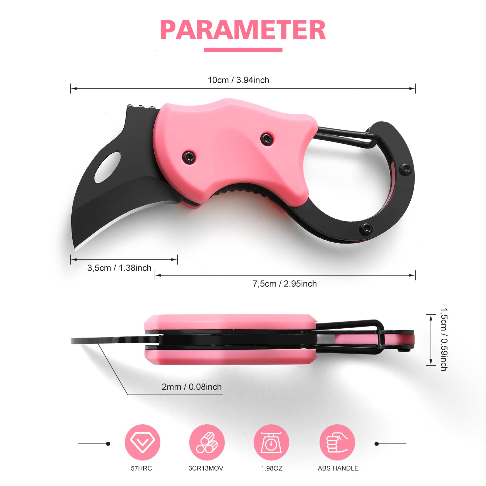 Folding Pocket Utility Knife,1.34''Blade Small EDC Knife,Pink Pocket Knife