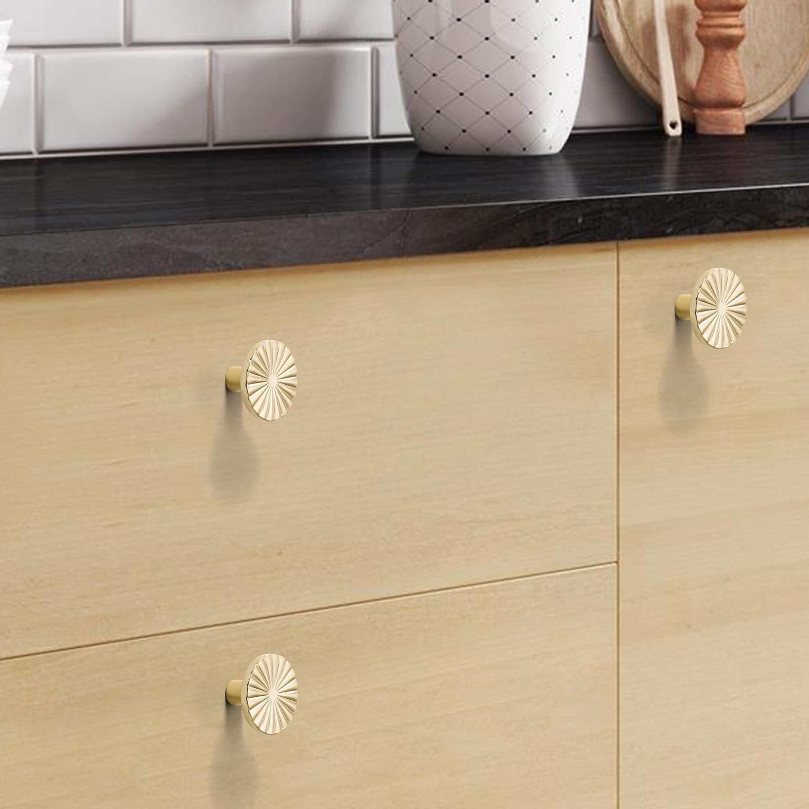 Gold Cabinet Pulls Cup Flat Drawer Handles Sunflower Handle Unique Hardware for Furniture Door Wardrobe Hardware