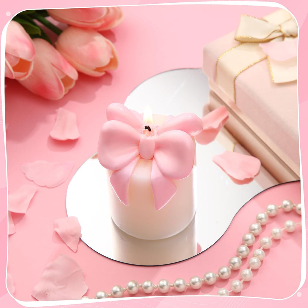 Small Pink Bow Candle Cute Freesia Scent Soy Wax Bow Knot