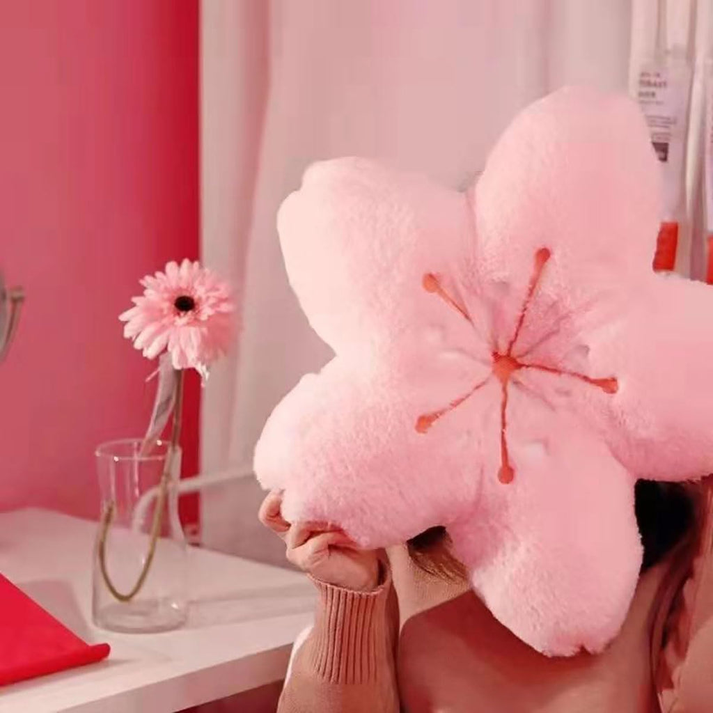 Cherry Blossom Plush Throw Pillow Living Room Sofa Pillow Flower Chair Cushion Throw Pillow 15.74 * 15.74