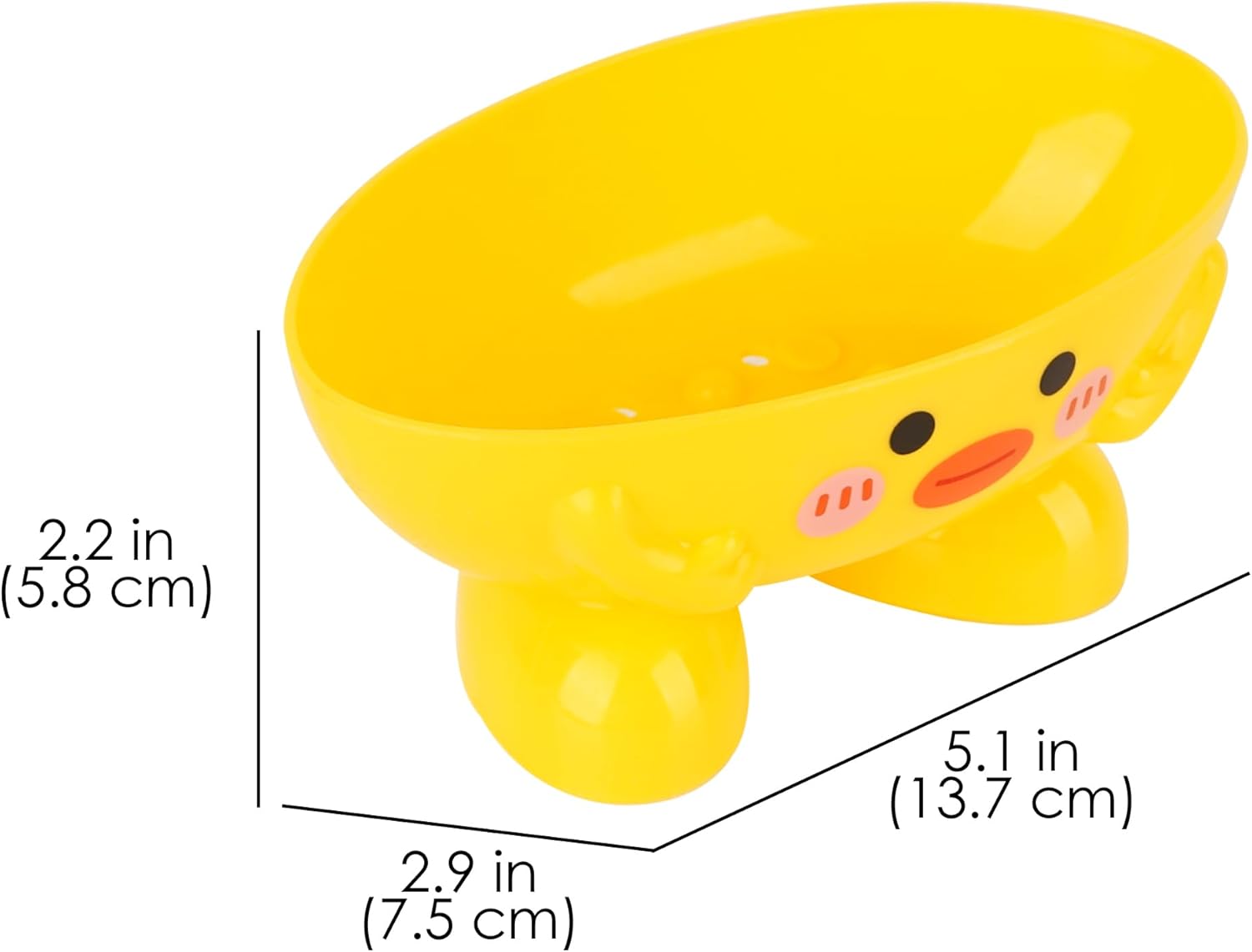 Duck Shape Soap Dish, Cute Self-Draining Soap Holder with Drain Hole