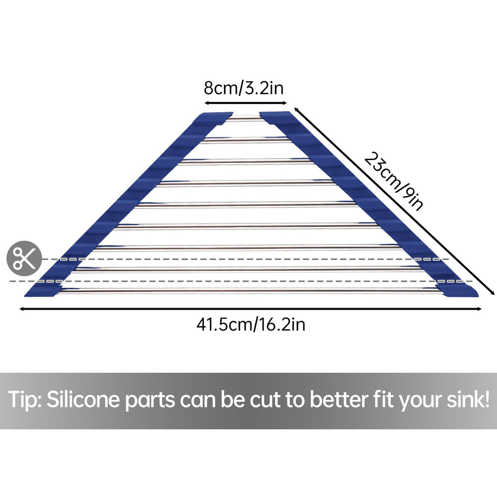 Triangle Foldable Dish Drying Rack, Small Roll-Up - Stainless Steel Over Sink Drainer for Kitchen Sink Corner, Rustproof