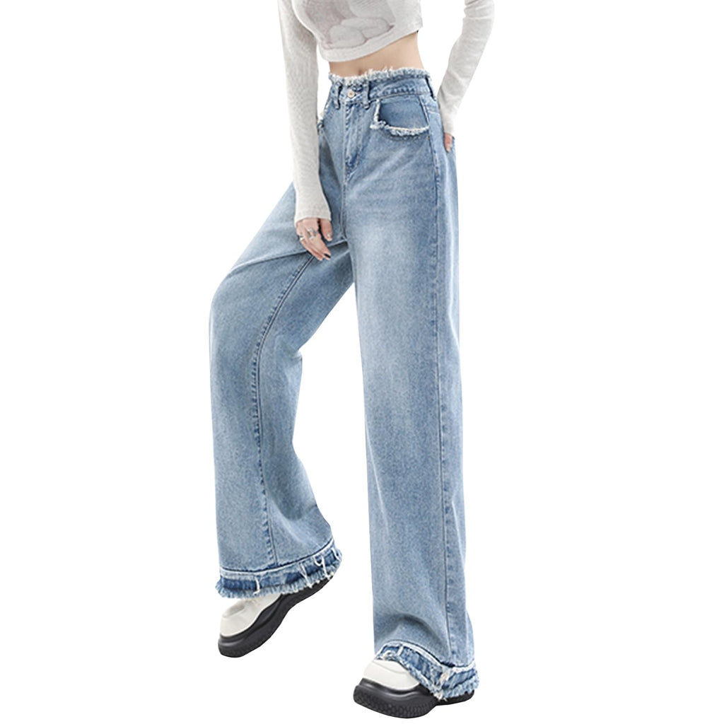 Y2K High-Waisted Baggy Jeans â€?Stretch Wide-Leg Denim