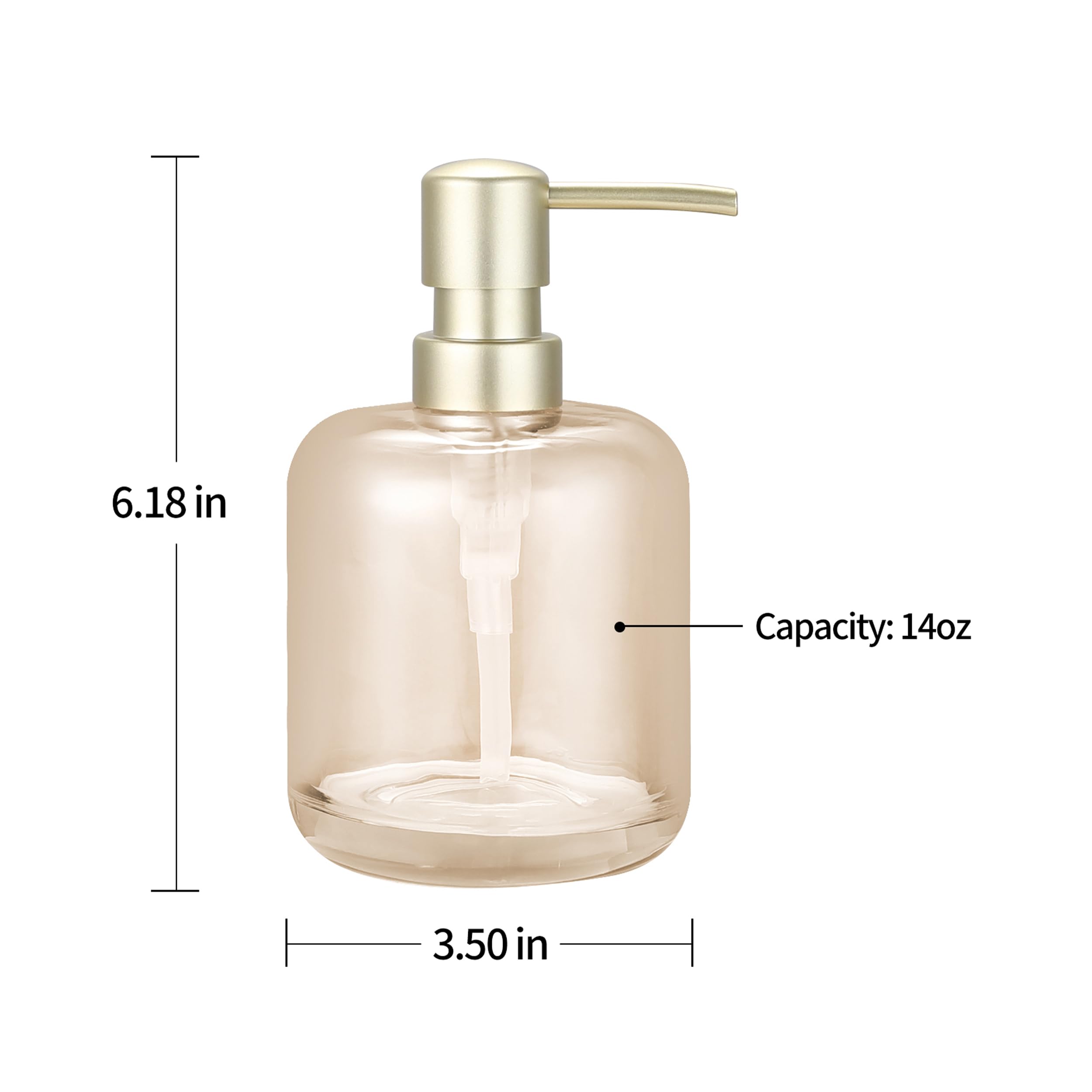 Glass Soap Pump Dispenser, Refillable Soap Dispenser