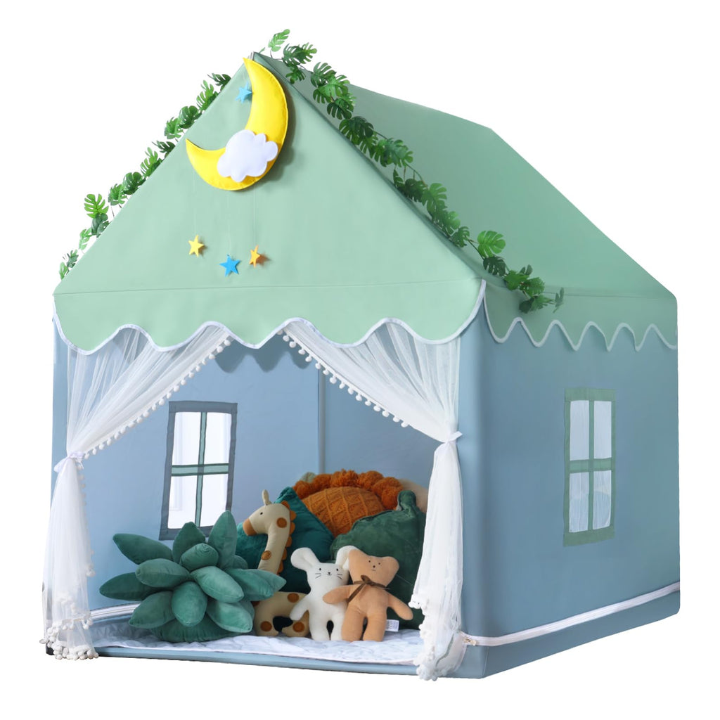 Kid Tent with Mat, Star Lights - Kids Play Tents for Toddlers Kids Tents Indoor Playhouse - Princess Tent for Girls Toy House