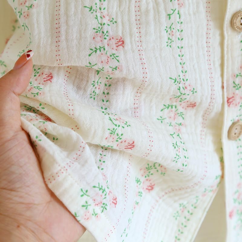 Women Linen Set Coquette Womens Pajamas Set - Old Money Aesthetic Lounge Sets