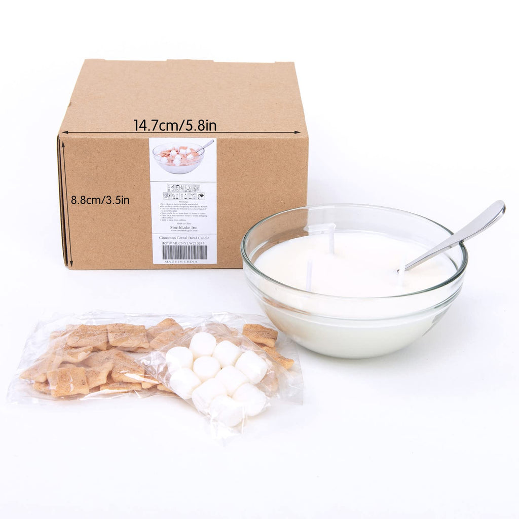 Cereal Bowl with Metal Spoon Scented Soy Candle