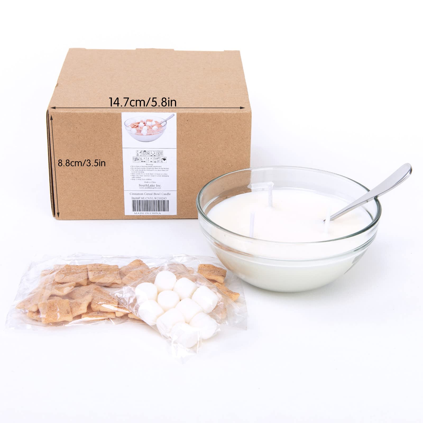 Cereal Bowl with Metal Spoon Scented Soy Candle