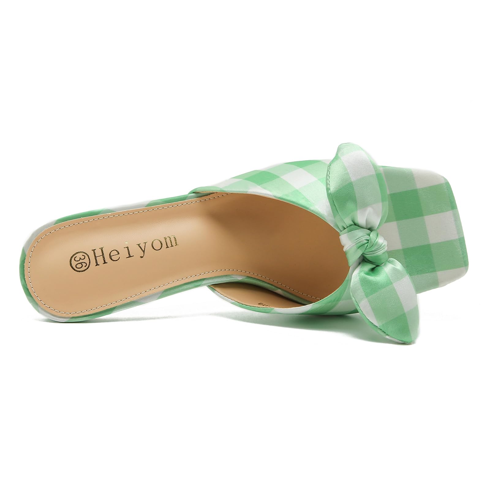 Ladies Bow Tie Kitten Heel Sandals For Women Mule Sandals Slingback Square Open Toe Low Wedding Heels Backless Slip On Slide Summer Cute Wedding Bridal Sandals Shoes