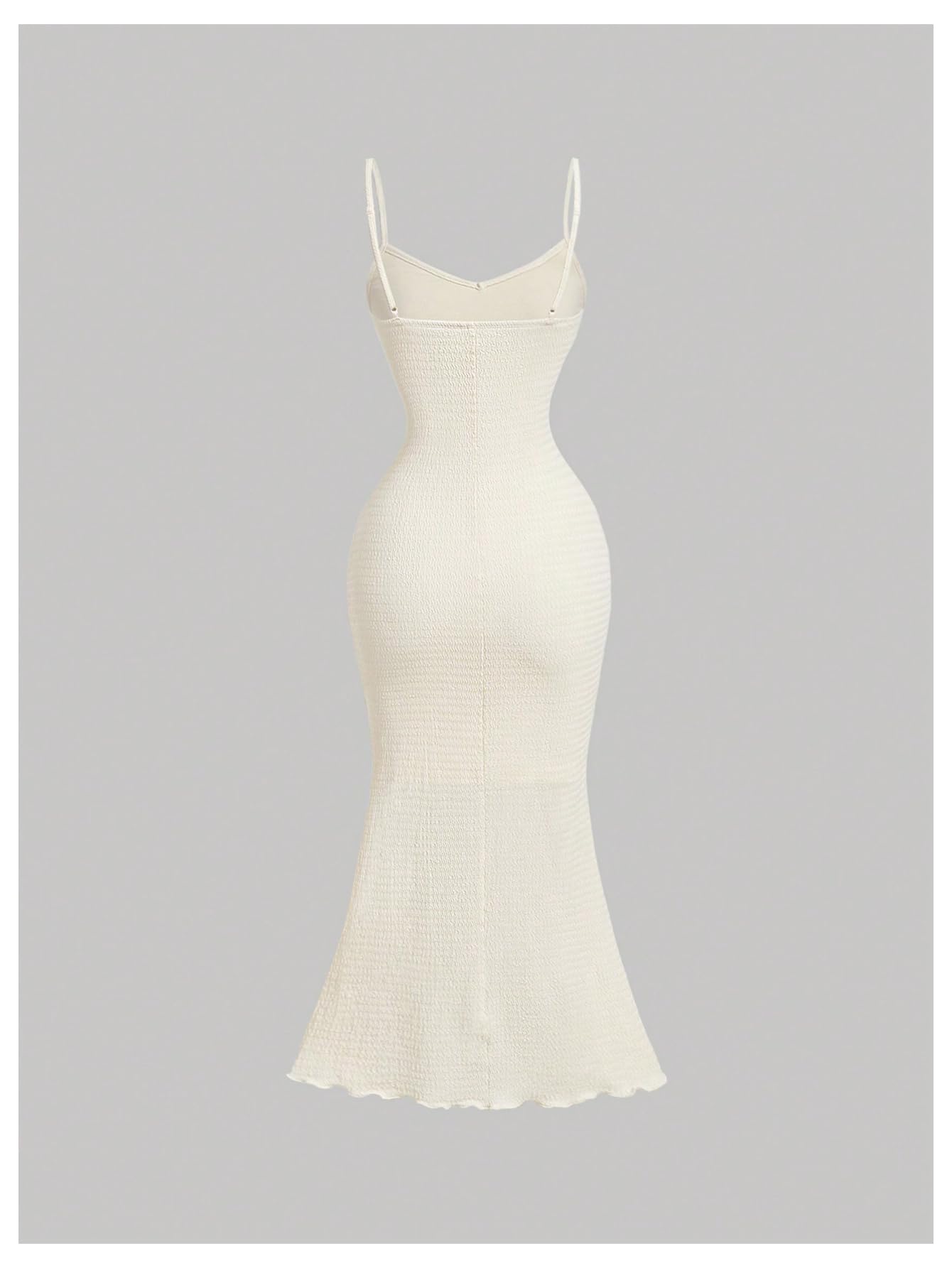 Women's Summer Rose Cami Midi Floral Appliques V Neck Spaghetti Strap Bodycon Dress