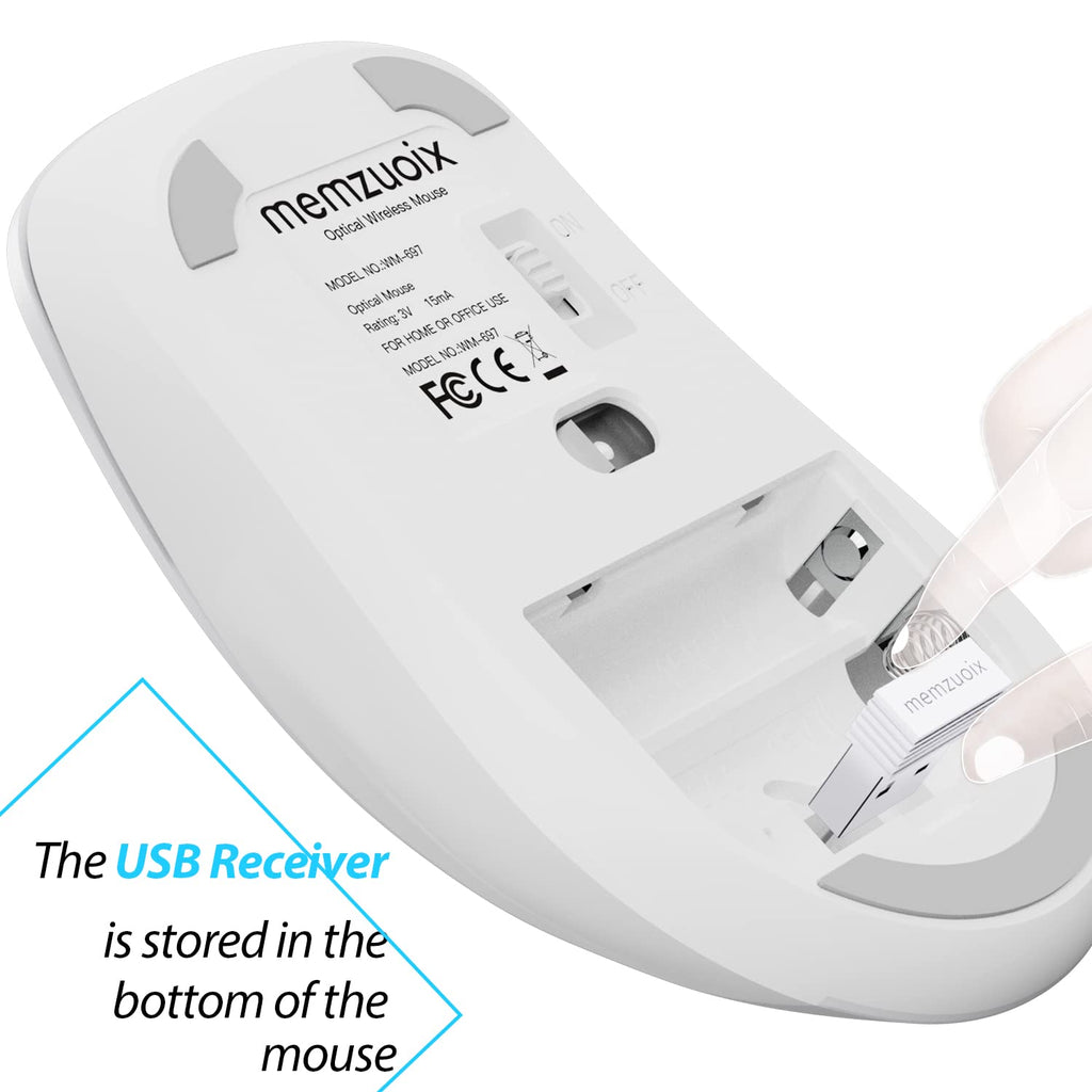 Portable Computer Wireless Mouse for Laptop, PC, Desktop, MacBook, 5 Buttons