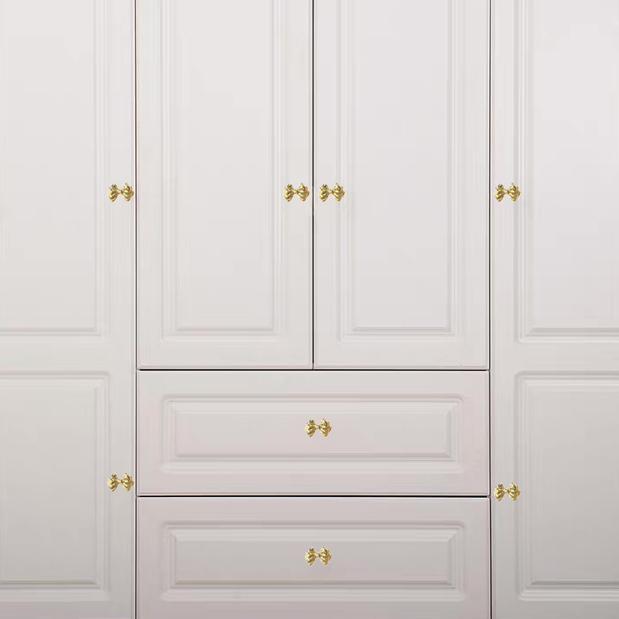 Gold Brass Small Bow Knobs Cute Dresser Drawer Handles Kitchen Cabinet Pulls Art Deco Single Hole Decorative Knobs Modern Furniture Hardware for Closet Cupboard