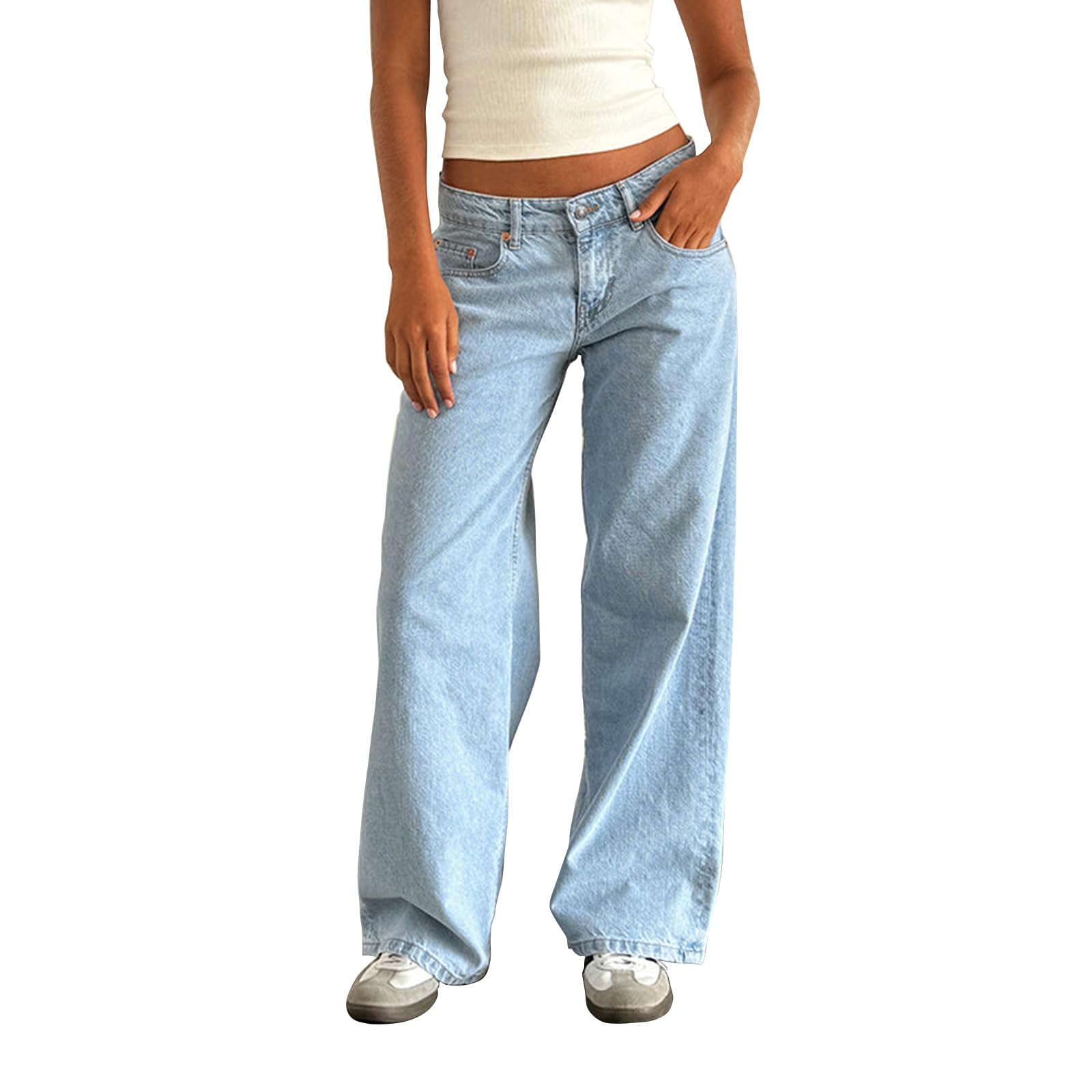 Women's Y2K High-Waisted Boyfriend Jeans â€?Streetwear Denim Pants
