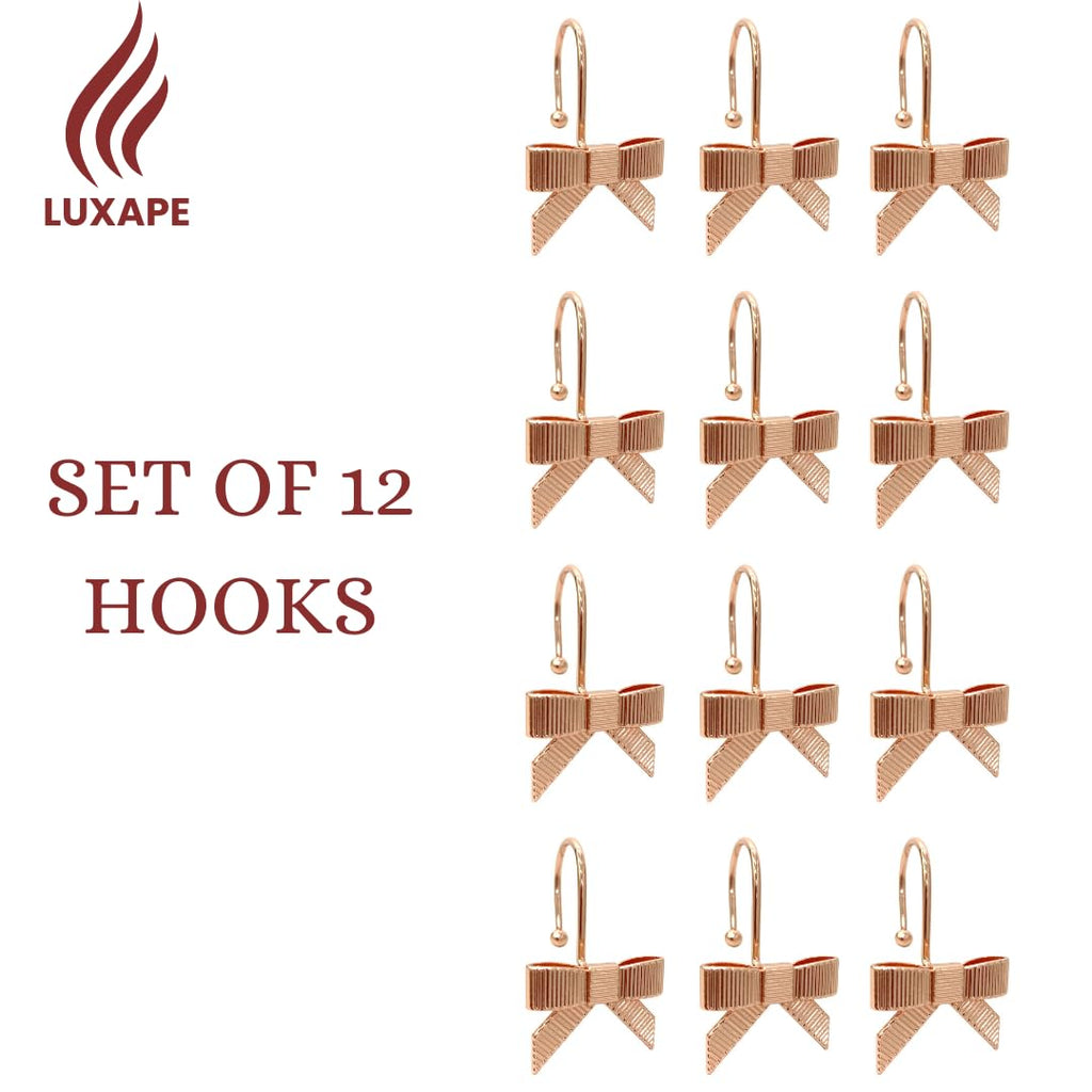 Decorative Bow Knot Curtain Hooks Shower Rings for Bathroom