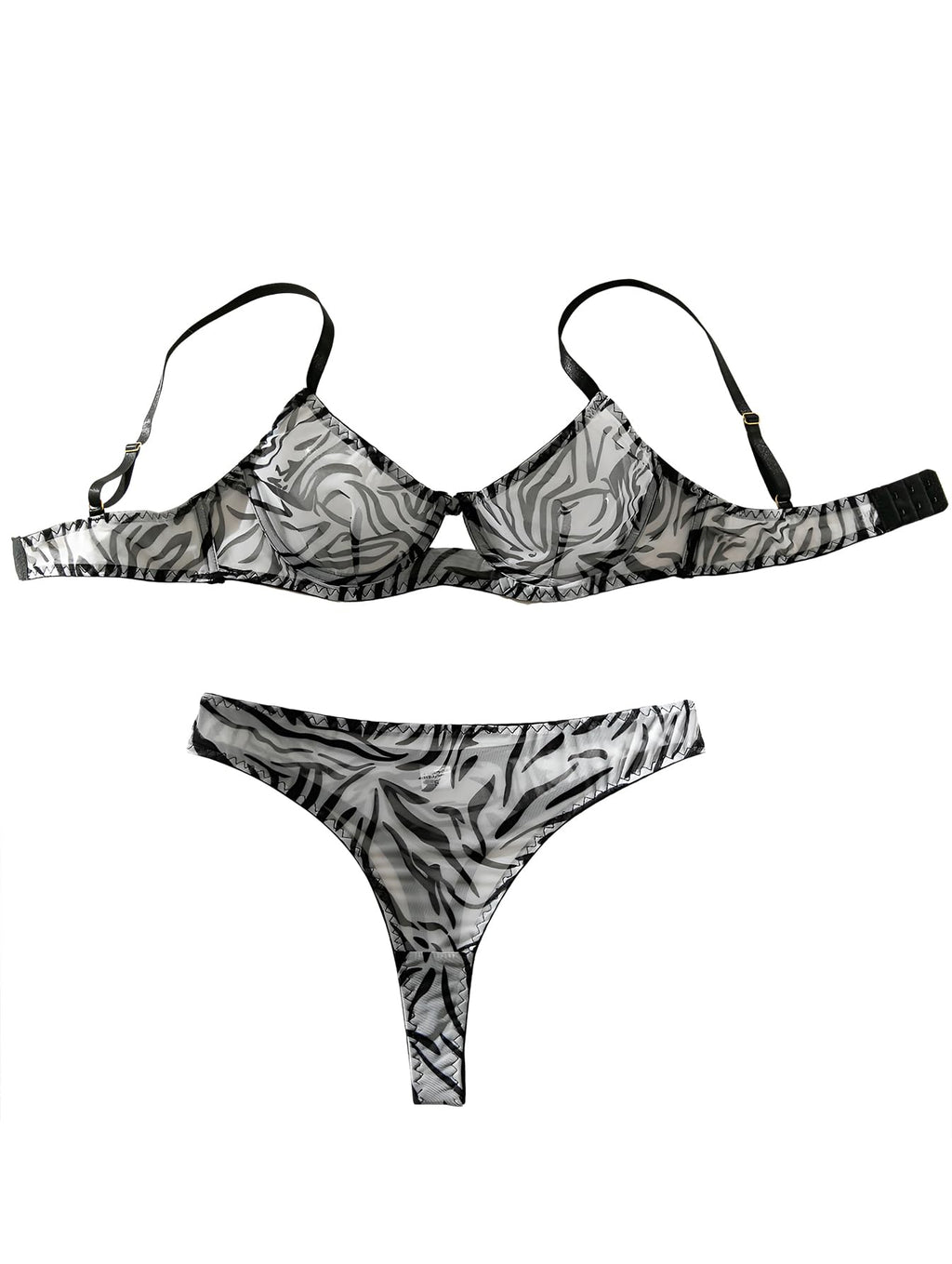 Sexy Mesh Sheer Push Up Lingerie Set