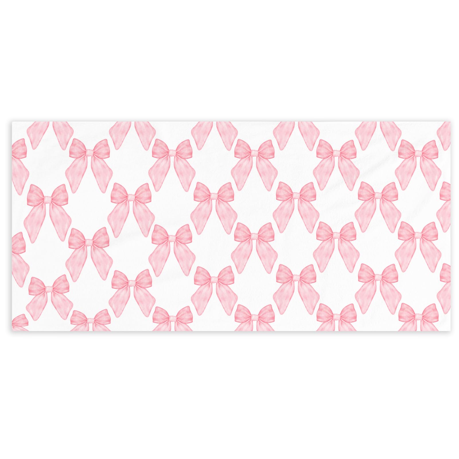 Coquette Girly Pink Bow Beach Towel - Microfiber Absorb Water Travel Towels 60x30 Inches for Bathroom Kitchen