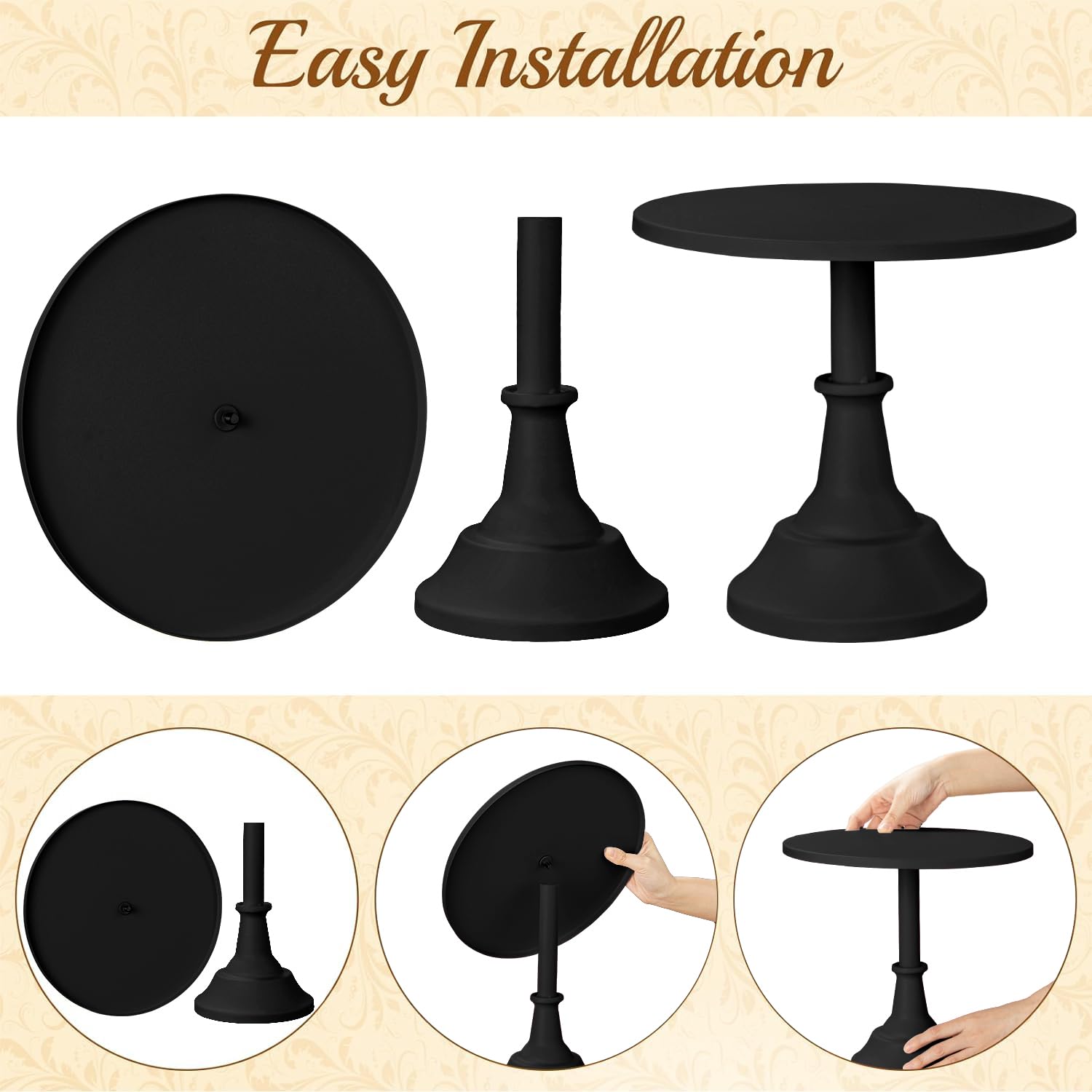 Cake Stand, Cake Stand Set Disc Diameter 8" 10" 12", Perfect Dessert Table Display Set, 3 Pcs